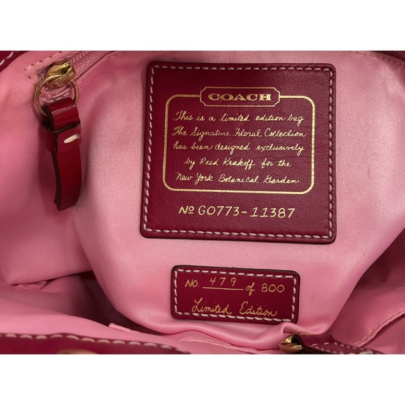 Coach Limited Edition Floral Appliqué Mini Tote Bag #479/800 Signature Canvas - Picture 5 of 7
